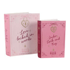 Set of 2 Heart Locket Book Shaped Storage Boxes