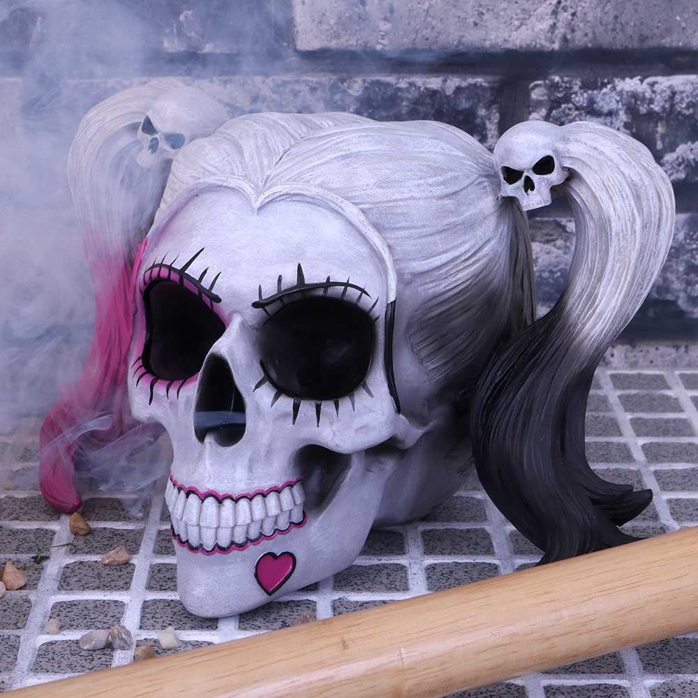 Little Monster Pigtailed Troublemaker Skull Figurine, 20.6cm
