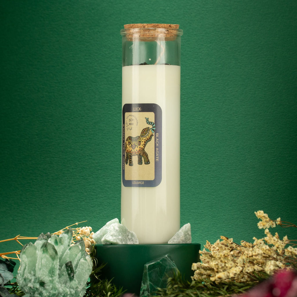 Luck Magic Spell Candle | Liquorice & Black Agate