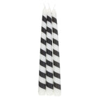 Eleanoras Set of 3 Black Candy Cane Taper Candles 
