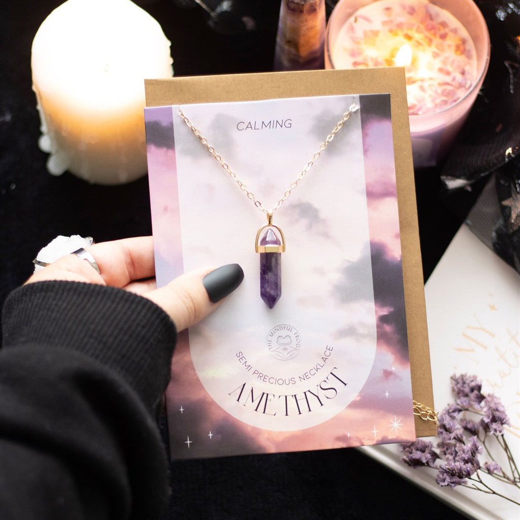 Eleanoras Amethyst Crystal Necklace Card Jewellery