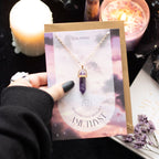 Eleanoras Amethyst Crystal Necklace Card Jewellery