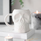 Eleanoras Matte White Skull Mug Mugs