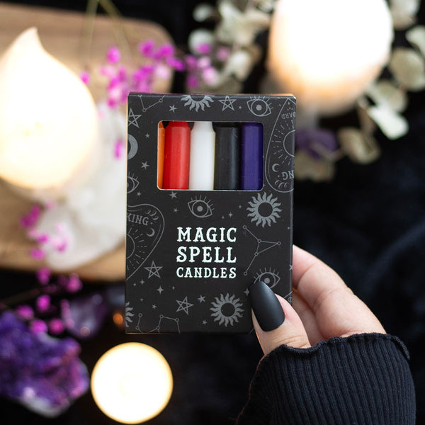 Set of 12 colorful spell candles for witchcraft and ritual use - Eleanoras Gifts UK