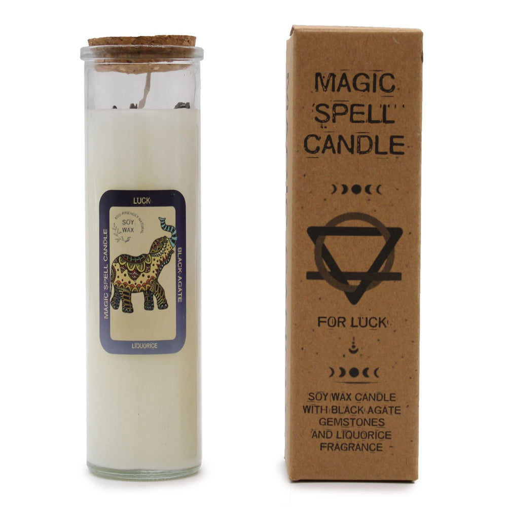 Luck Magic Spell Candle | Liquorice & Black Agate