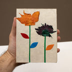 Lokta Paper Notebook | Real Himalayan Floral Design | 15x12cm