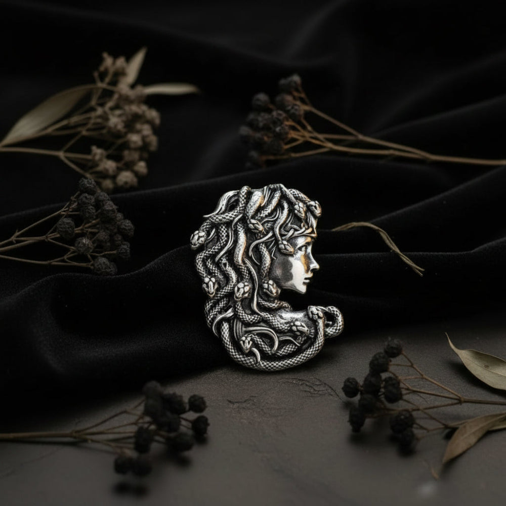 Medusa Brooch | Gothic Mythology Accessory
