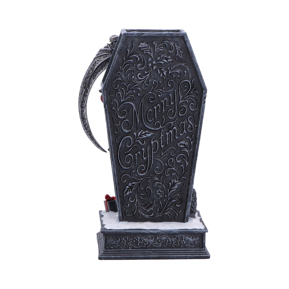Merry Cryptmas Christmas Reaper Coffin Figurine