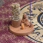Buddha Natural Terracotta Style Multi Purpose  Incense Plate