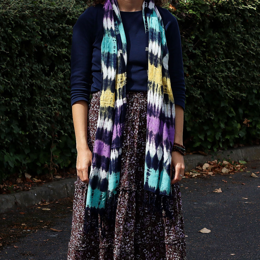Multi Stripe Boho Java Art Stole/Scarf