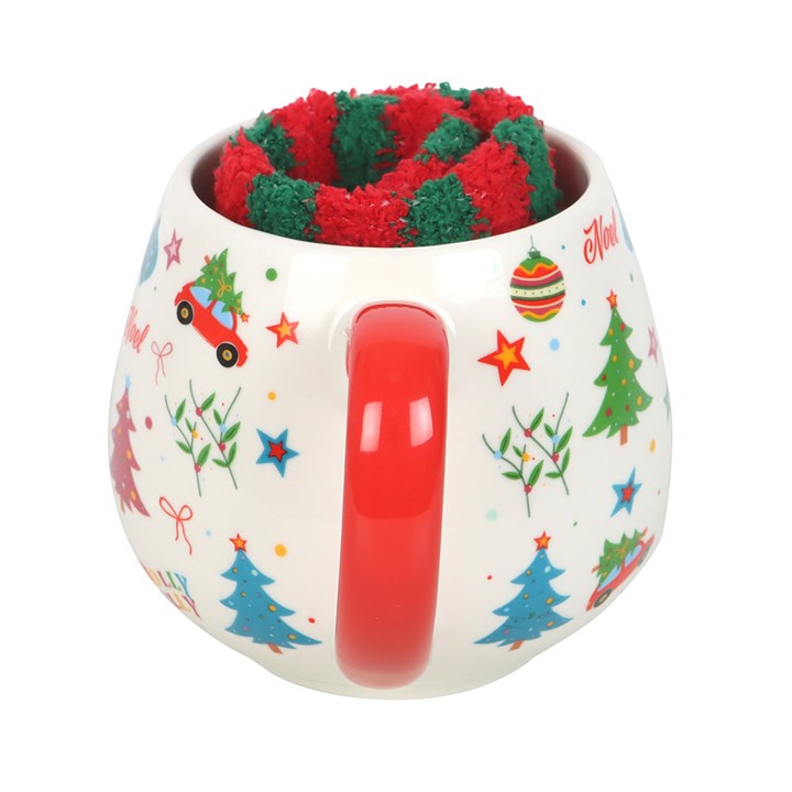 Eleanoras Nostalgic Christmas Print Mug and Socks Set 