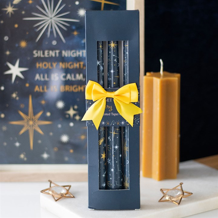 Starry Night Taper Candles - Set of 3