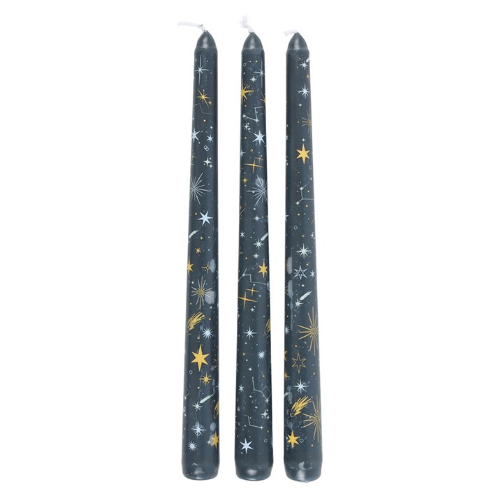 Starry Night Taper Candles - Set of 3
