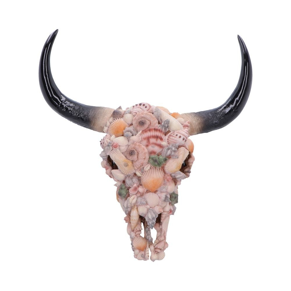 Ocean Crown Bull Skull Ornament 44cm | Coastal Gothic Décor | Nemesis Now