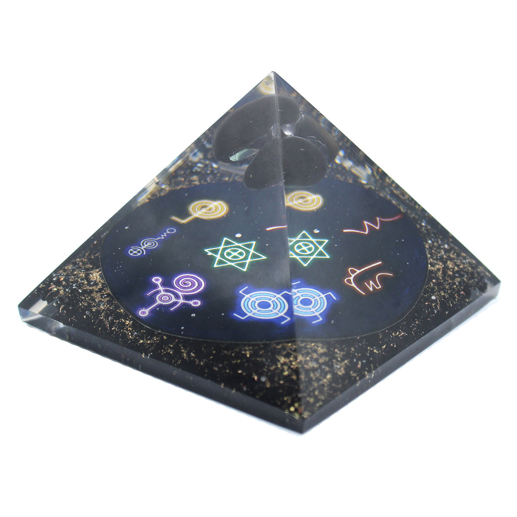 Midnight Reiki Orgonite Pyramid | 90mm Energy Healing Crystal
