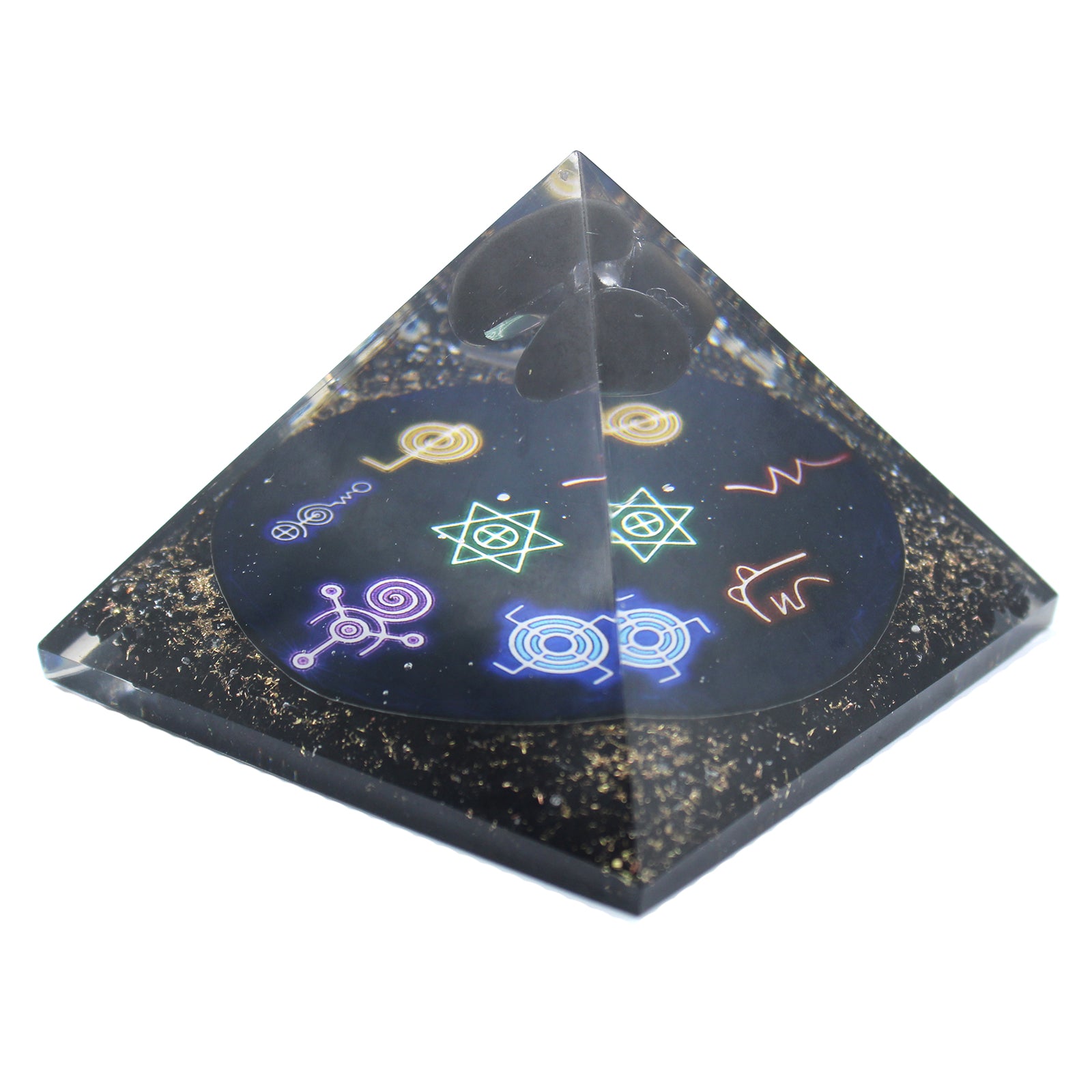 Midnight Reiki Orgonite Pyramid | 90mm Energy Healing Crystal
