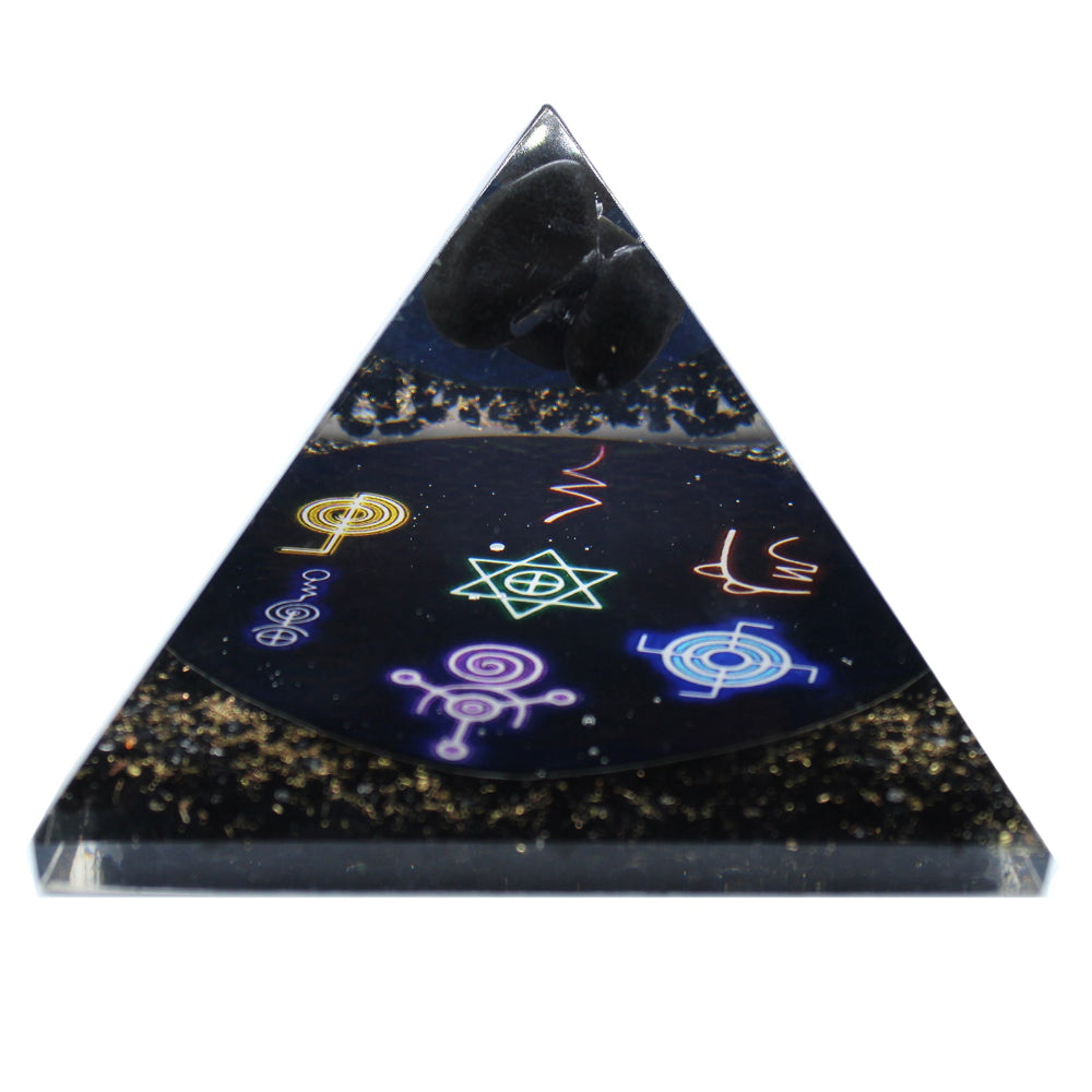 Midnight Reiki Orgonite Pyramid | 90mm Energy Healing Crystal