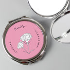 Birth Flower Round Compact Mirror | Personalised