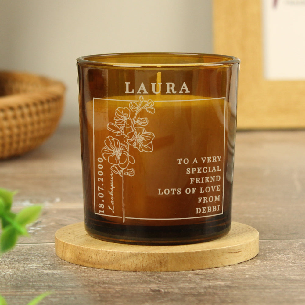 Eleanoras July Birth Flower Candle Candles