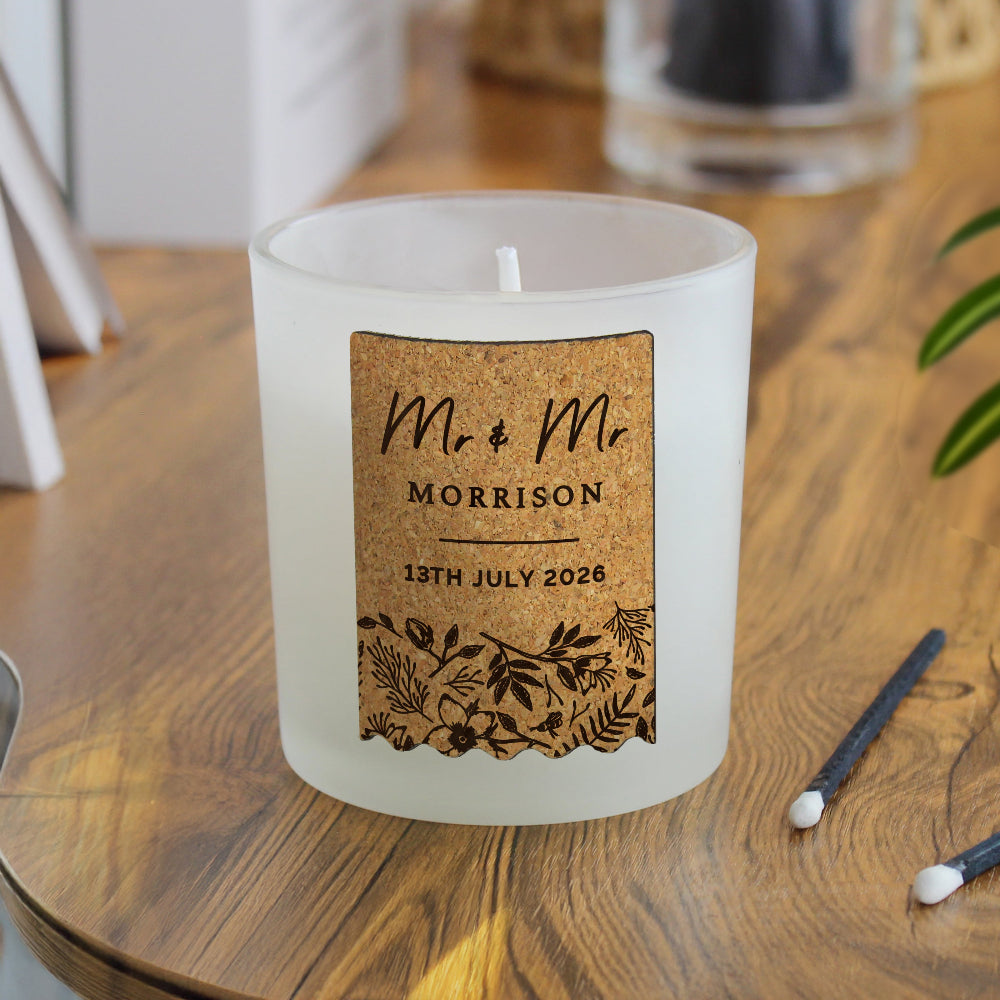 Wedding Cork Label Candle Jar  | Personalised
