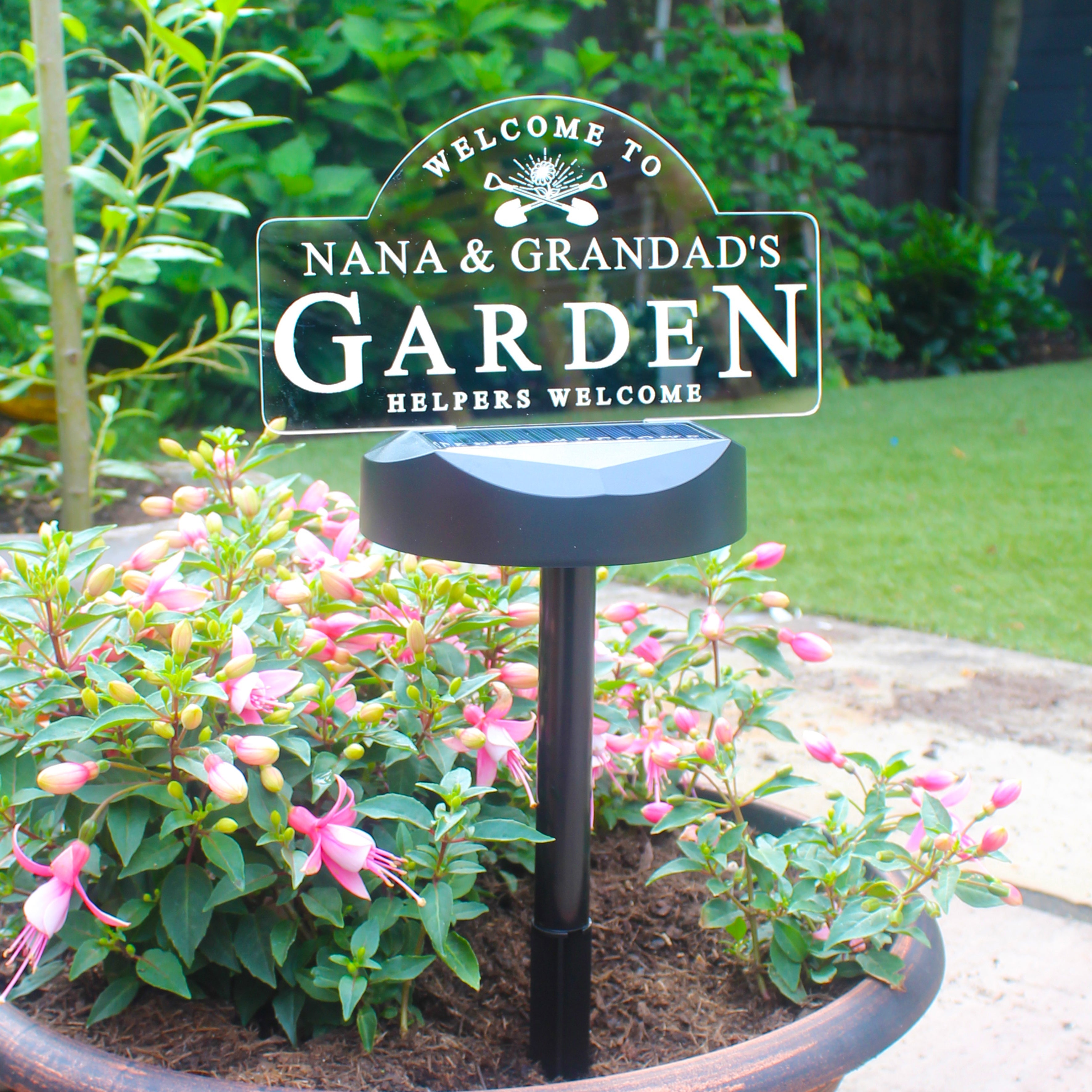 Eleanoras Personalised Garden Sign Outdoor Solar Light Novelty Lights