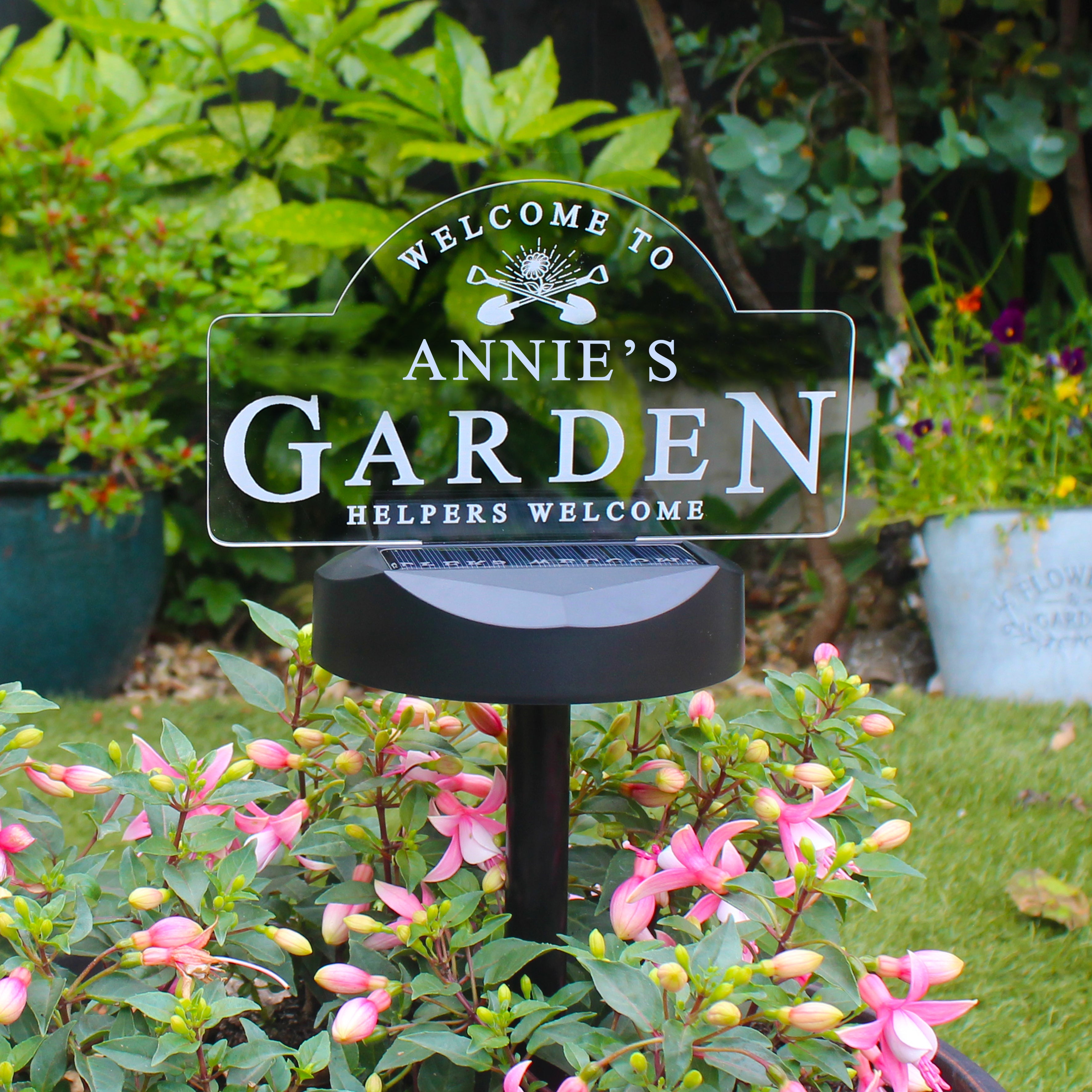 Eleanoras Personalised Garden Sign Outdoor Solar Light Novelty Lights