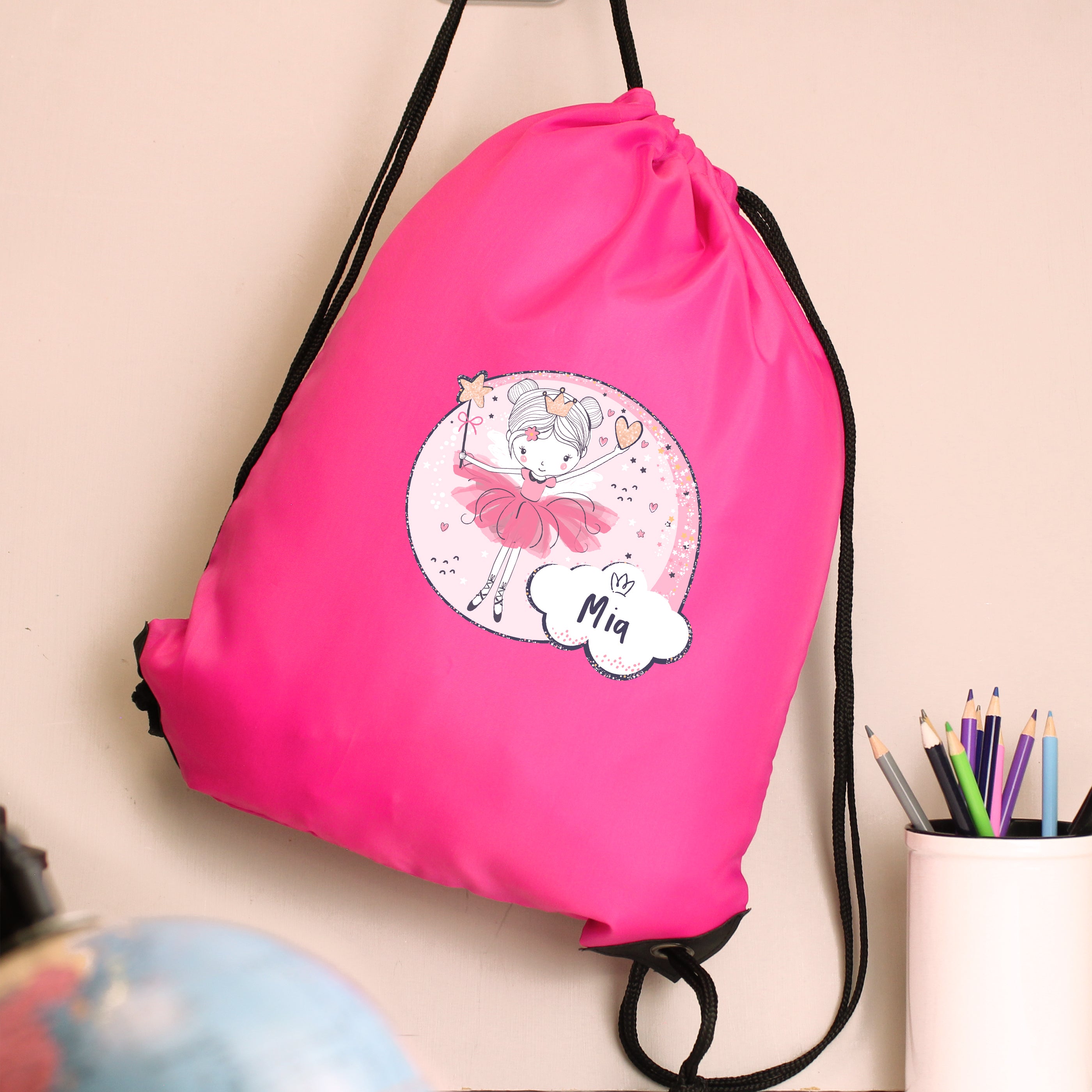 Eleanoras Personalised Princess Ballerina Pink Kit Bag Swim / Kit Bags