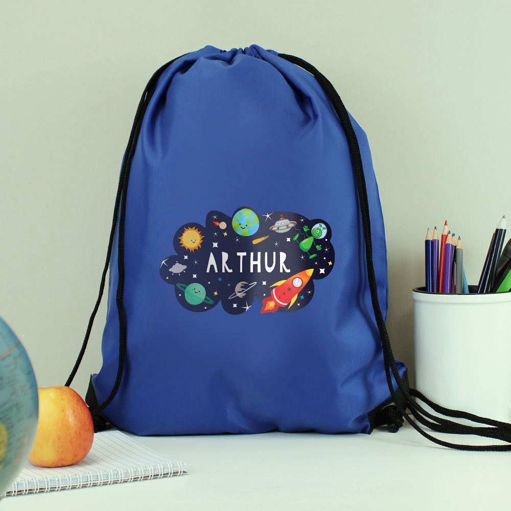 Eleanoras Personalised Space Blue Kit Bag Swim / Kit Bags