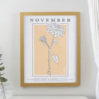 Birth Flower Oak Poster Frame | Personalised