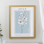 Birth Flower Oak Poster Frame | Personalised