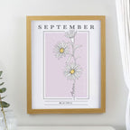 Birth Flower Oak Poster Frame | Personalised