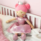 Personalised Princess Rag Doll - Custom Name Ballerina Doll for Girls
