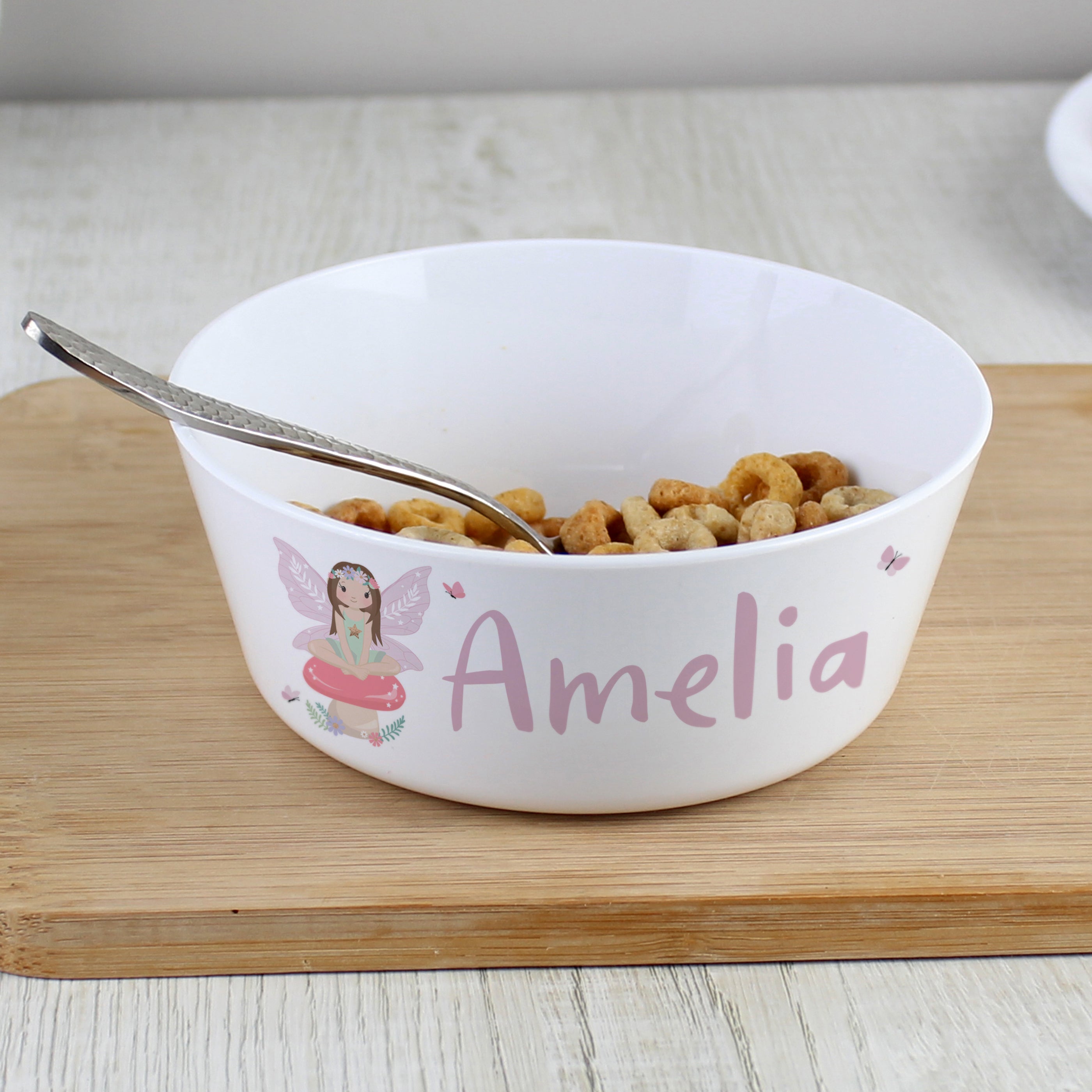 Eleanoras Personalised Toadstool Fairy Plastic Bowl Dinnerware