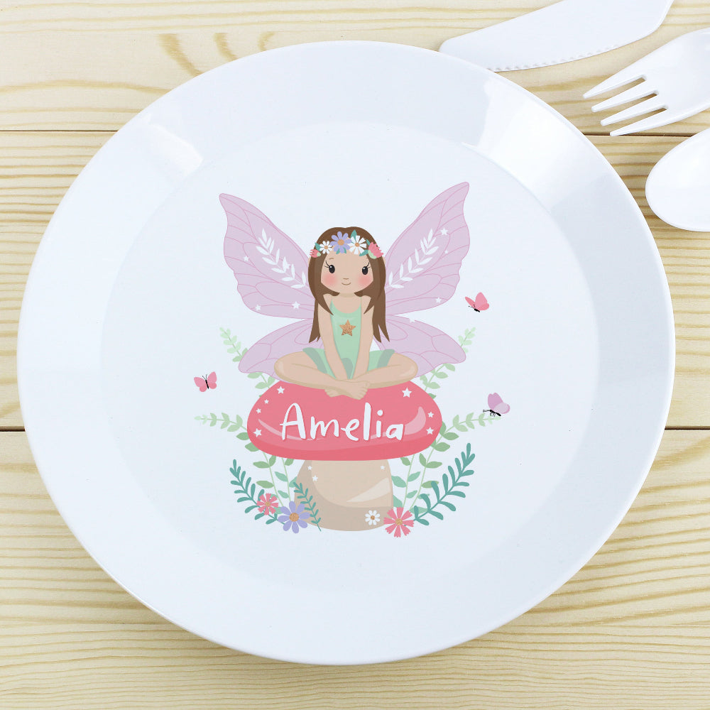 Toadstool Fairy Plastic Plate | Personalised
