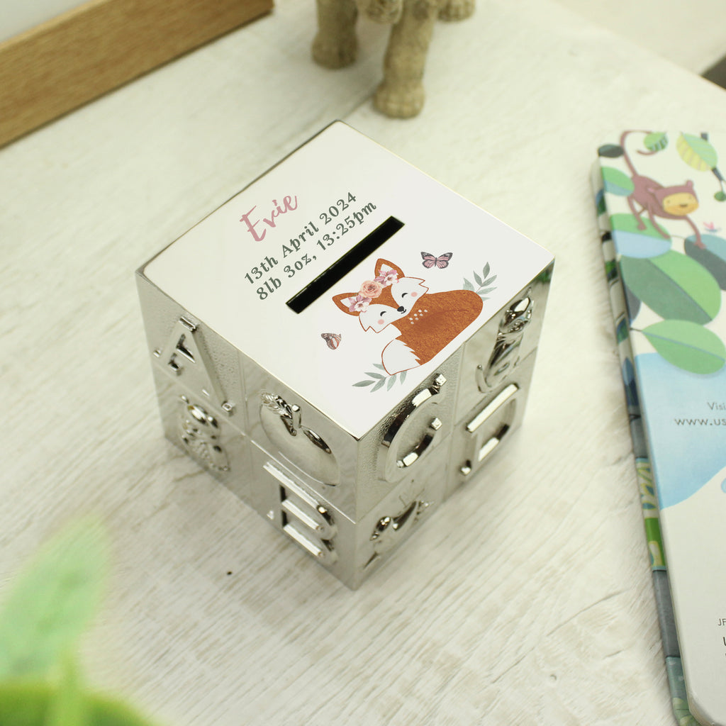 Eleanoras Woodland Fox Personalised Money Box Money Boxes