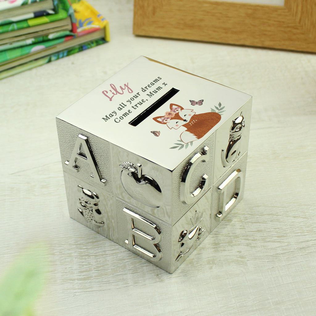Eleanoras Woodland Fox Personalised Money Box Money Boxes