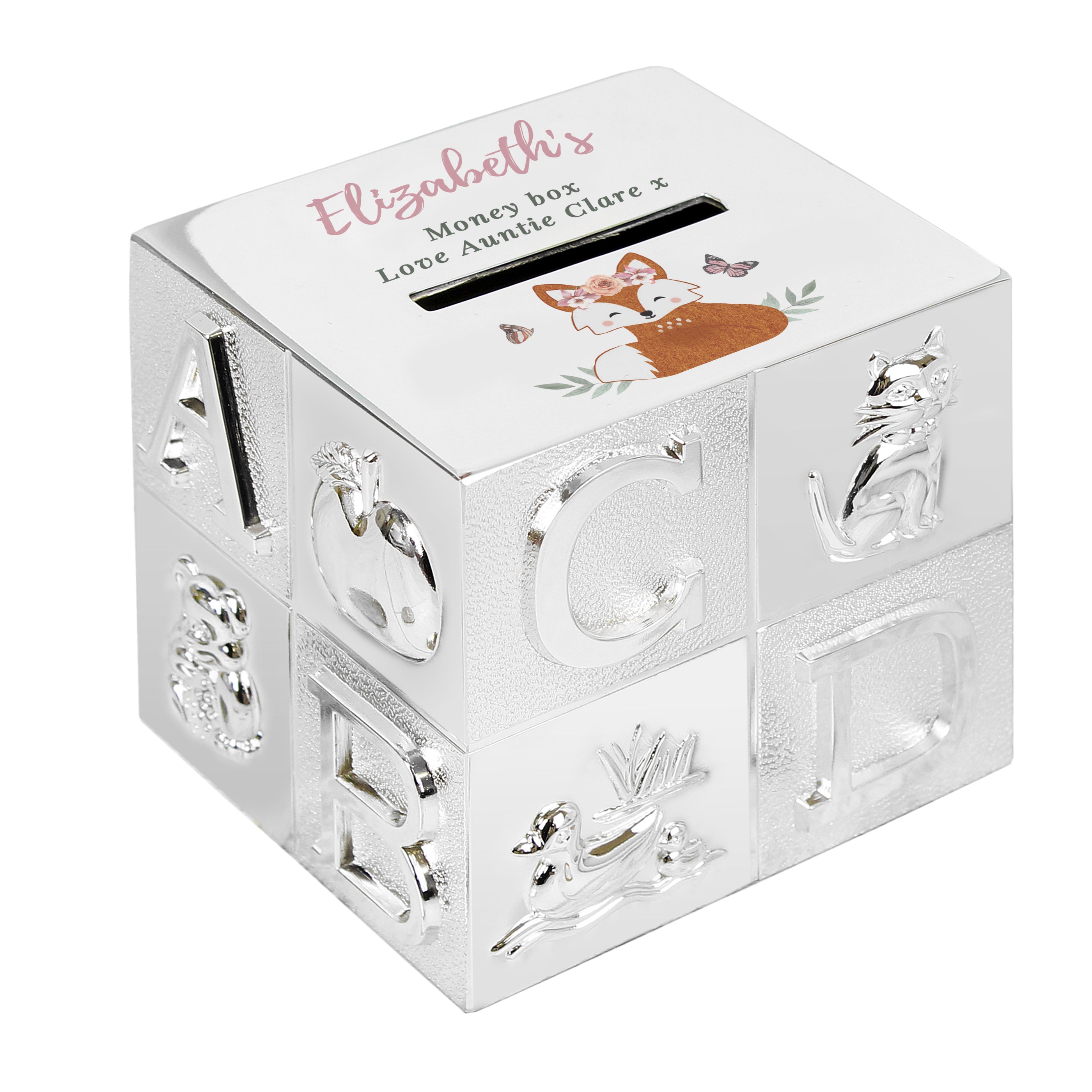 Eleanoras Woodland Fox Personalised Money Box Money Boxes