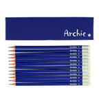 Eleanoras Personalised Star Box and 12 Blue HB Pencils Pencils