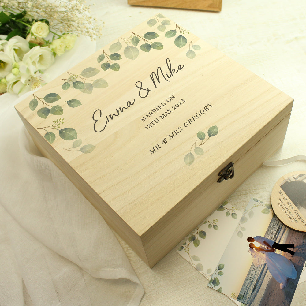 Eleanoras Personalised Botanical Wooden Keepsake Box Boxes & Chests