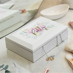 Eleanoras Personalised Floral Wooden Jewellery Box Jewellery Storage