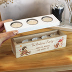 Personalised Woodland Triple Tea Light Box | Custom Rustic Gift