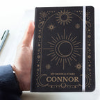 Eleanoras Personalised Celestial Black Hardback Notebook 