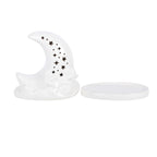 White Pastel Skies Moon Incense Cone Holder