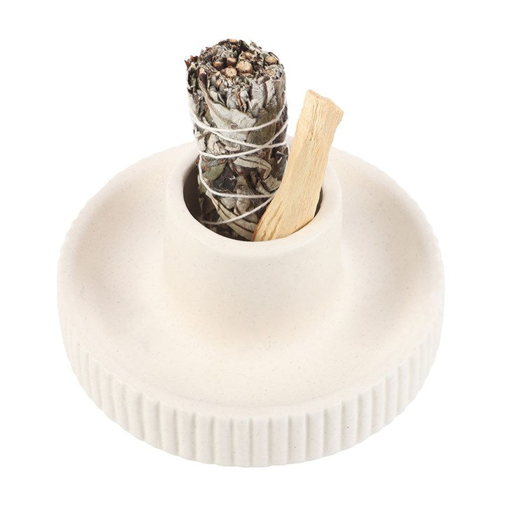 Eleanoras Cream Ribbed Smudge Bowl 