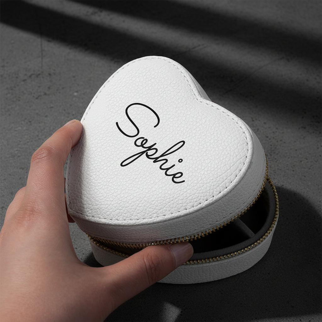 White Heart Jewellery Case | Personalised