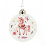 Unicorn Glass Bauble | Personalised