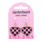 Checkerboard Heart Earrings