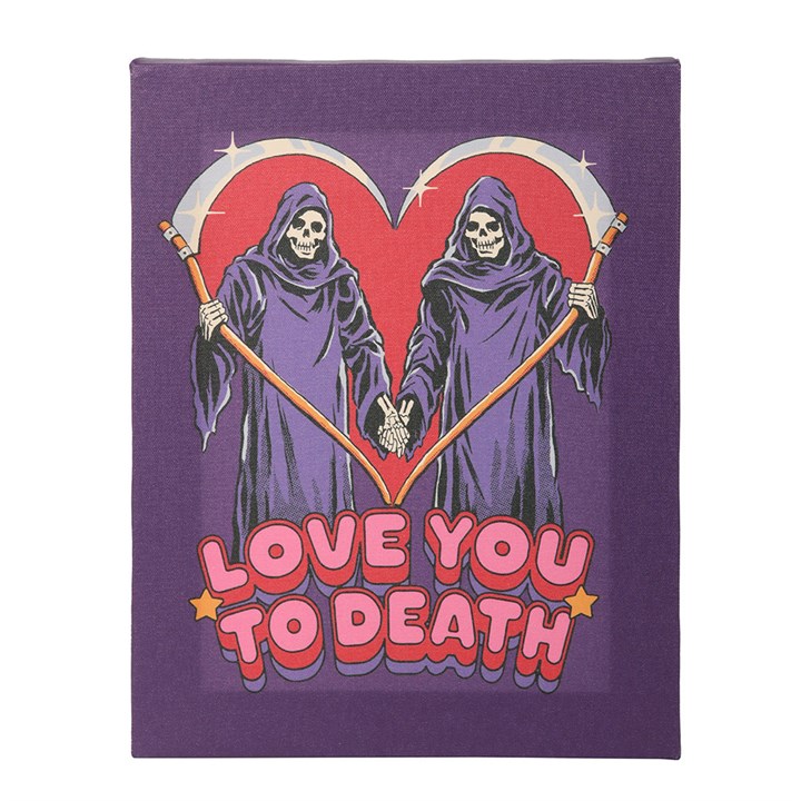 Love You To Death Canvas Plaque | Steven Rhodes