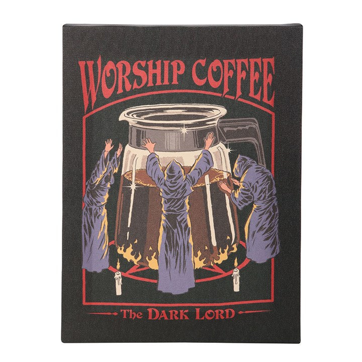 Worship Coffee Canvas Plaque | Steven Rhodes