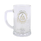 Celtic Triquetra Knot Glass Beer Tankard with Coaster